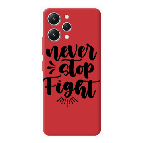 Xiaomi Redmi 12 Never stop fight Red Colored Silicone TPU Θήκη
