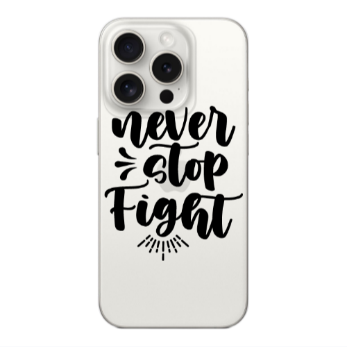 Apple iPhone 15 Pro Max Never stop fight Transparent Silicone TPU Θήκη
