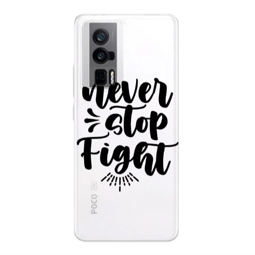 Xiaomi Poco F5 Pro Never stop fight Transparent Silicone TPU Θήκη