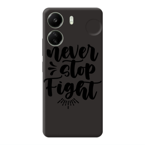 Xiaomi Redmi 13C Never stop fight Black Colored Silicone TPU Θήκη