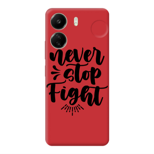 Xiaomi Redmi 13C Never stop fight Red Colored Silicone TPU Θήκη