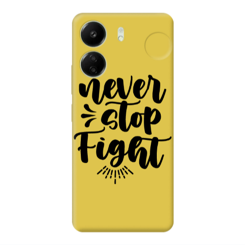 Xiaomi Redmi 13C Never stop fight Yellow Colored Silicone TPU Θήκη