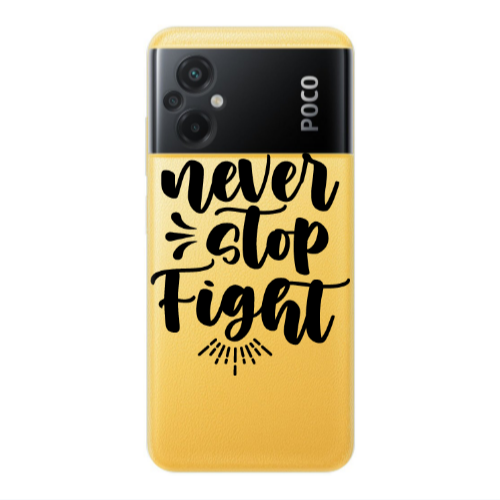 Xiaomi Poco M5 Never stop fight Transparent Silicone TPU Θήκη