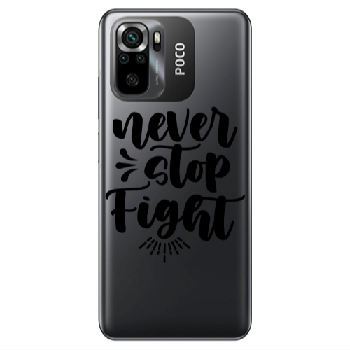 Xiaomi Poco M5 s Never stop fight Transparent Silicone TPU Θήκη