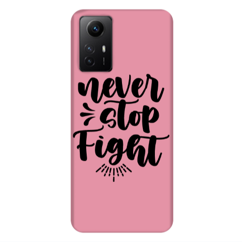 Xiaomi Redmi Note 12s Never stop fight Pink Colored Silicone TPU Θήκη