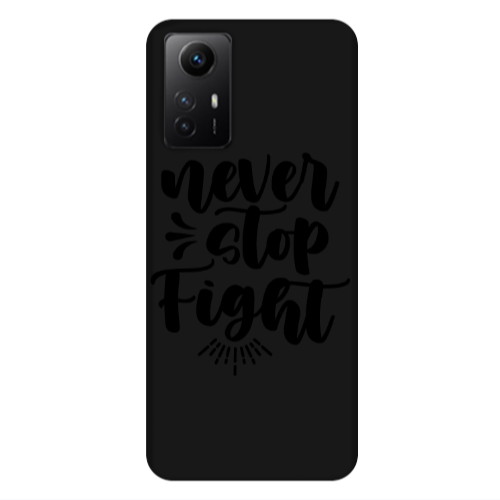 Xiaomi Redmi Note 12s Never stop fight Black Colored Silicone TPU Θήκη