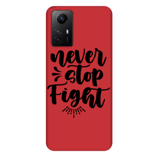 Xiaomi Redmi Note 12s Never stop fight Red Colored Silicone TPU Θήκη