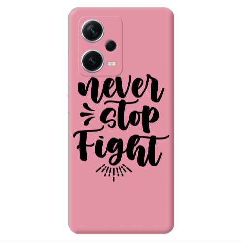 Xiaomi Poco X5 Never stop fight Pink Colored Silicone TPU Θήκη