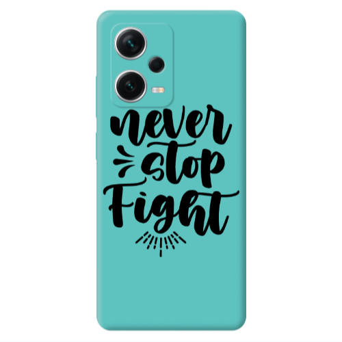 Xiaomi Poco X5 Never stop fight Turquoise Colored Silicone TPU Θήκη
