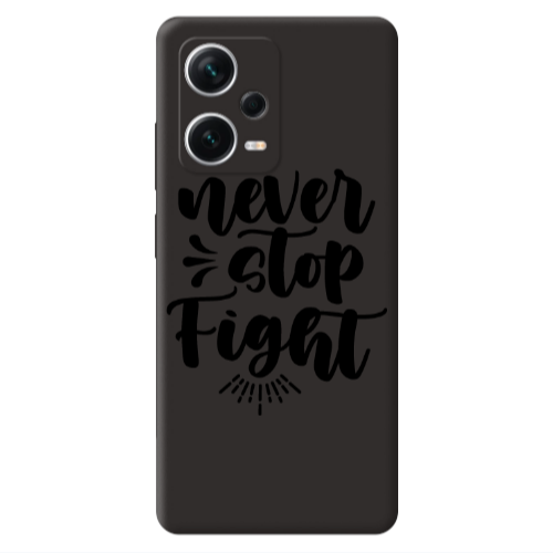 Xiaomi Poco X5 Never stop fight Black Colored Silicone TPU Θήκη