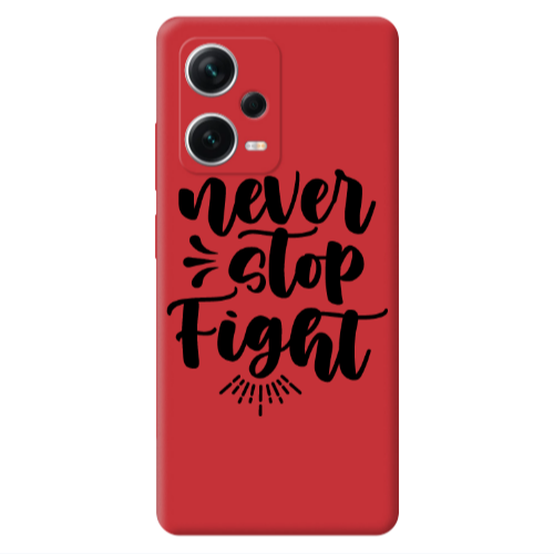 Xiaomi Poco X5 Never stop fight Red Colored Silicone TPU Θήκη