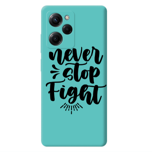 Xiaomi Poco X5 Pro Never stop fight Turquoise Colored Silicone TPU Θήκη