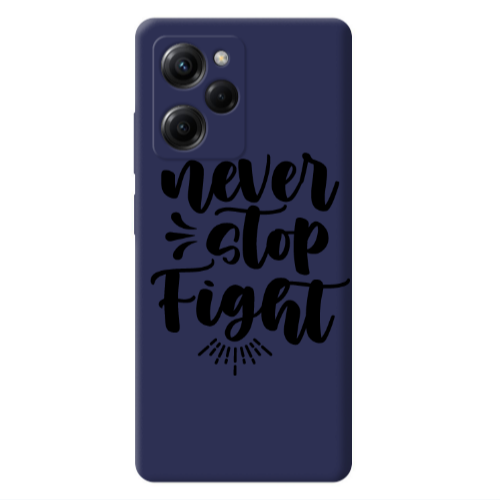 Xiaomi Poco X5 Pro Never stop fight Dark blue Colored Silicone TPU Θήκη