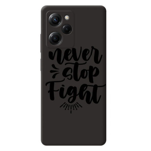 Xiaomi Poco X5 Pro Never stop fight Black Colored Silicone TPU Θήκη