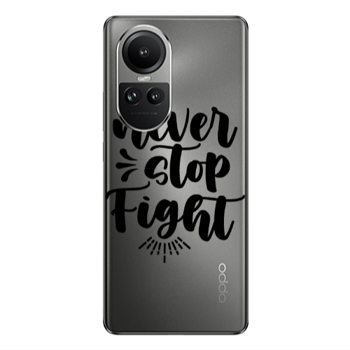 Oppo Reno10 5G Never stop fight Transparent Silicone TPU Θήκη