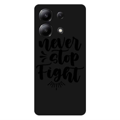 Xiaomi Redmi Note 13 4G Never stop fight Black Colored Silicone TPU Θήκη
