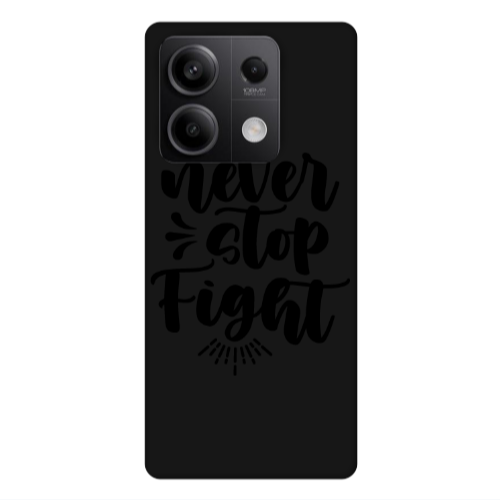 Xiaomi Redmi Note 13Pro 5G Never stop fight Black Colored Silicone TPU Θήκη