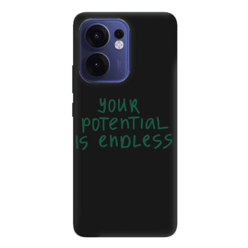 Oppo Reno 13 F Your potential is endless Black Colored Silicone TPU Θήκη