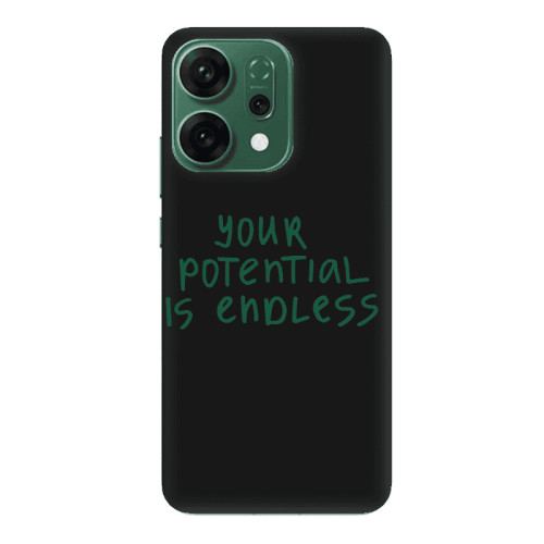 Oppo RENO 14 Your potential is endless Black Colored Silicone TPU Θήκη