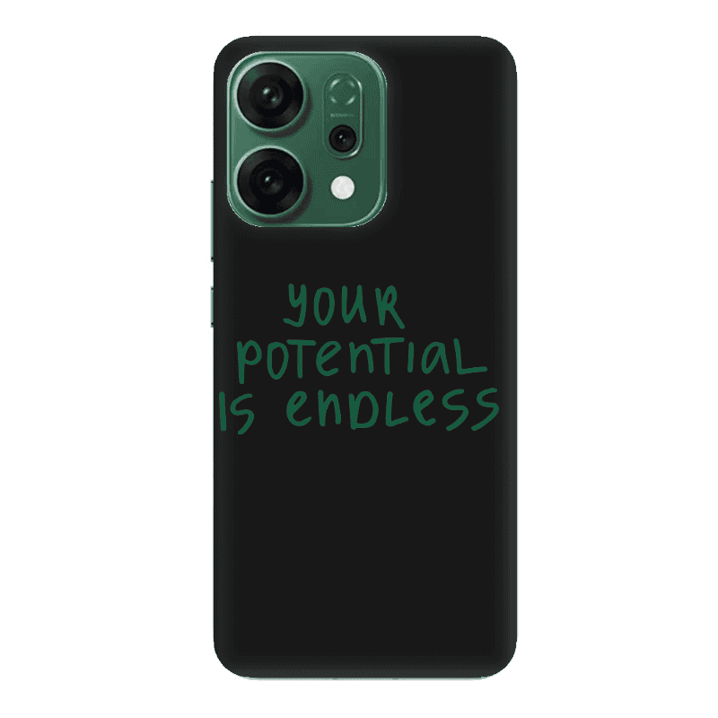 Oppo RENO 14 Your potential is endless Black Colored Silicone TPU Θήκη