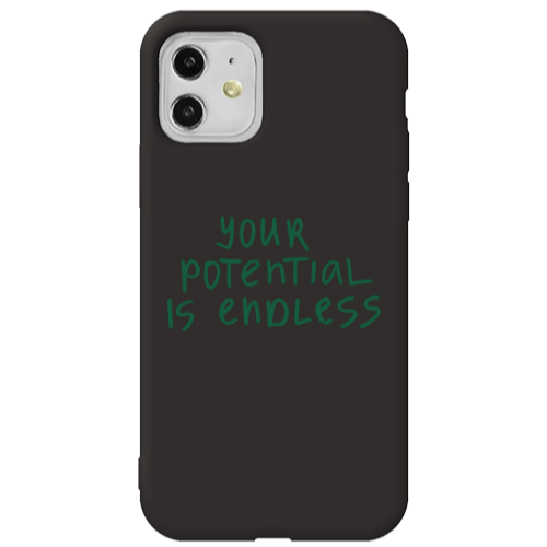 Apple iPhone 11  Your potential is endless Black Colored Silicone TPU Θήκη