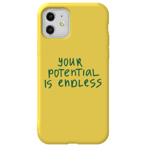 Apple iPhone 11  Your potential is endless Yellow Colored Silicone TPU Θήκη