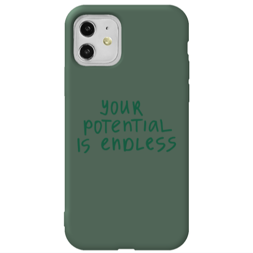 Apple iPhone 11  Your potential is endless Dark Green Colored Silicone TPU Θήκη