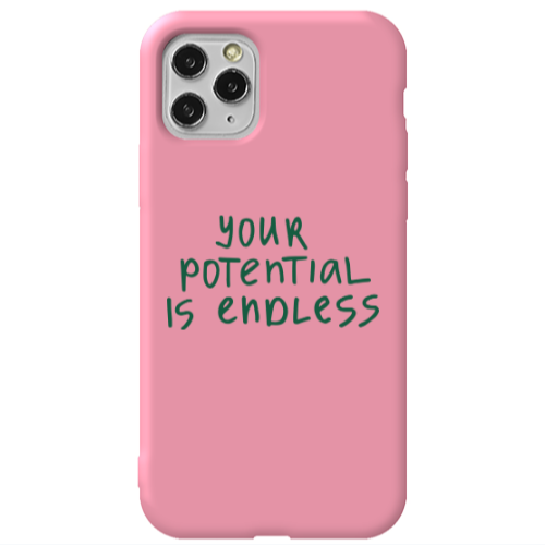 Apple iPhone 11 Pro Your potential is endless Pink Colored Silicone TPU Θήκη