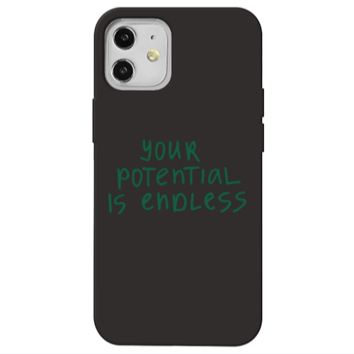 Apple iPhone 12 Your potential is endless Black Colored Silicone TPU Θήκη