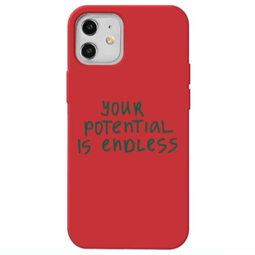 Apple iPhone 12 Your potential is endless Red Colored Silicone TPU Θήκη