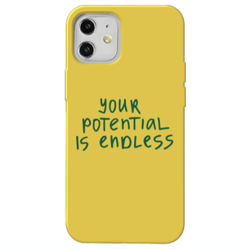 Apple iPhone 12 Your potential is endless Yellow Colored Silicone TPU Θήκη