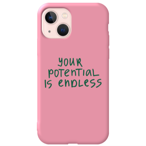Apple iPhone 13 Your potential is endless Pink Colored Silicone TPU Θήκη