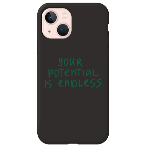 Apple iPhone 13 Your potential is endless Black Colored Silicone TPU Θήκη