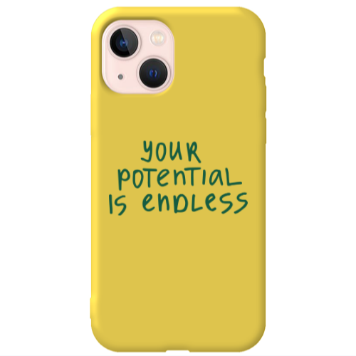 Apple iPhone 13 Your potential is endless Yellow Colored Silicone TPU Θήκη
