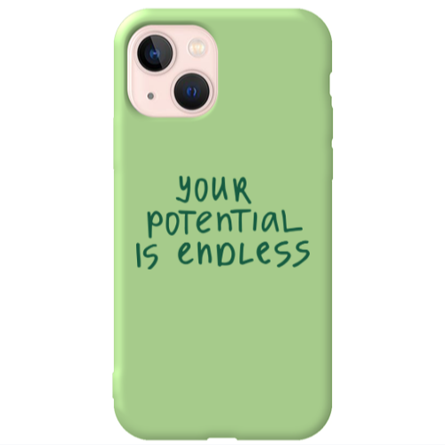 Apple iPhone 13 Your potential is endless Light Green Colored Silicone TPU Θήκη