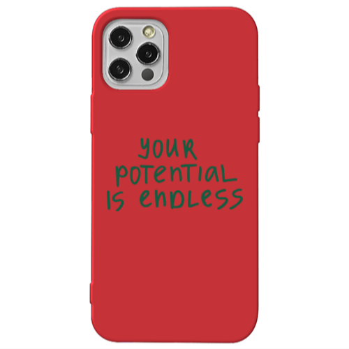 Apple iPhone 12 Pro Your potential is endless Red Colored Silicone TPU Θήκη