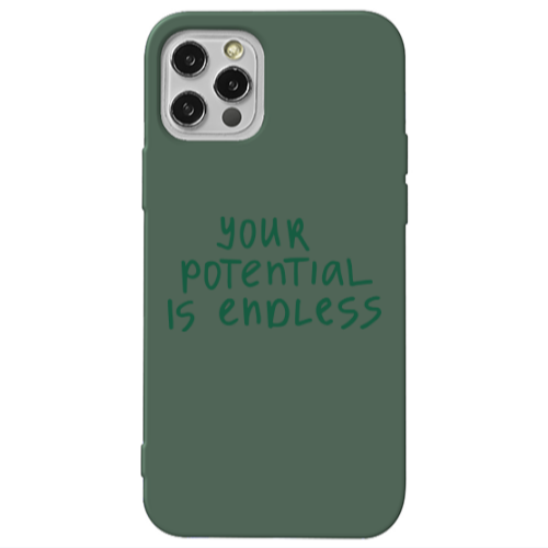 Apple iPhone 12 Pro Your potential is endless Dark Green Colored Silicone TPU Θήκη