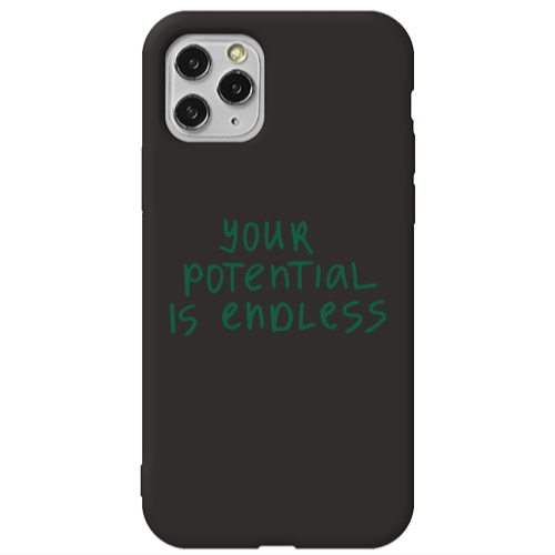 Apple iPhone 11 Pro Max Your potential is endless Black Colored Silicone TPU Θήκη