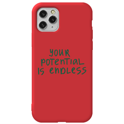 Apple iPhone 11 Pro Max Your potential is endless Red Colored Silicone TPU Θήκη