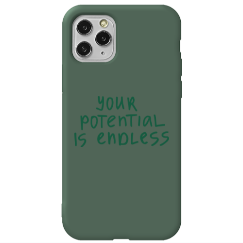 Apple iPhone 11 Pro Max Your potential is endless Dark Green Colored Silicone TPU Θήκη