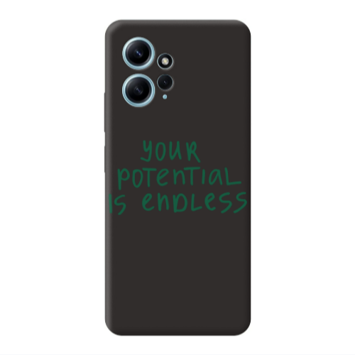 Xiaomi Redmi Note 12 4G Your potential is endless Black Colored Silicone TPU Θήκη