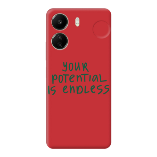 Xiaomi Redmi 13C Your potential is endless Red Colored Silicone TPU Θήκη