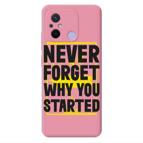 Xiaomi Redmi 12C Never Forget Pink Colored Silicone TPU Θήκη