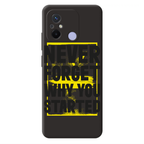 Xiaomi Redmi 12C Never Forget Black Colored Silicone TPU Θήκη