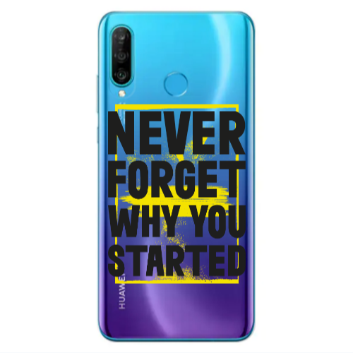 Huawei P30 Lite Never Forget Transparent Silicone TPU Θήκη