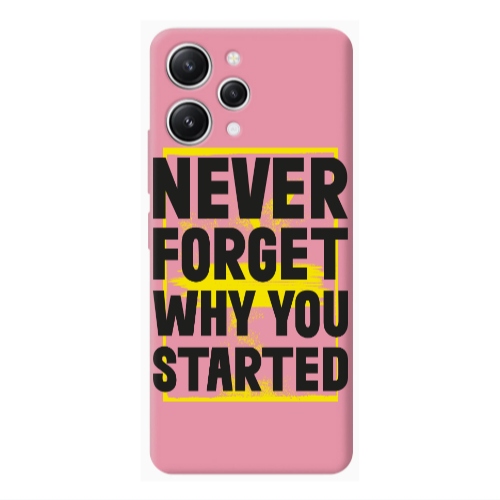 Xiaomi Redmi 12 Never Forget Pink Colored Silicone TPU Θήκη
