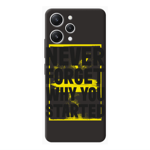 Xiaomi Redmi 12 Never Forget Black Colored Silicone TPU Θήκη