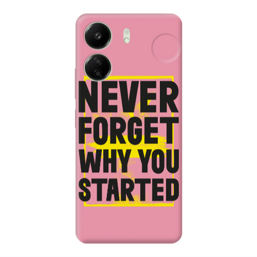 Xiaomi Redmi 13C Never Forget Pink Colored Silicone TPU Θήκη