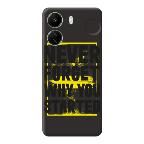 Xiaomi Redmi 13C Never Forget Black Colored Silicone TPU Θήκη
