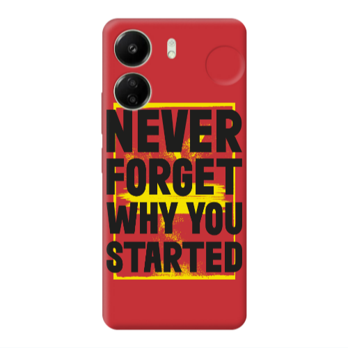 Xiaomi Redmi 13C Never Forget Red Colored Silicone TPU Θήκη